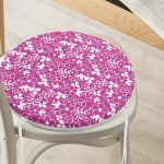 - RealHomes Yuvarlak Fermuarlı Minder - Realhomes  Renkli Zemin Üzerinde Çiçek Desenli Dijital Baskılı Modern Yuvarlak Fermuarlı Sandalye Minderi Realhomes