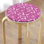 - RealHomes Yuvarlak Fermuarlı Minder - Realhomes  Renkli Zemin Üzerinde Çiçek Desenli Dijital Baskılı Modern Yuvarlak Fermuarlı Sandalye Minderi Realhomes