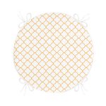 - RealHomes Yuvarlak Fermuarlı Minder - Realhomes  Beyaz Zemin Üzerinde Gold Detaylı Ogea Dijital Baskılı Modern Yuvarlak Fermuarlı Sandalye Minderi Realhomes