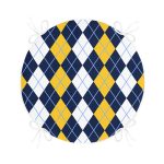 - RealHomes Yuvarlak Fermuarlı Minder - Realhomes  Beyaz Zemin Üzerinde Baklava Desenli Dijital Baskılı Modern Yuvarlak Fermuarlı Sandalye Minderi Realhomes