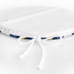 - RealHomes Yuvarlak Fermuarlı Minder - Realhomes  Beyaz Zemin Üzerinde Baklava Desenli Dijital Baskılı Modern Yuvarlak Fermuarlı Sandalye Minderi Realhomes