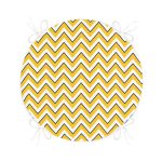 Beyaz Zemin Üzerinde Sarı Renkli Geometrik Desenli Dijital Baskılı Modern Yuvarlak Fermuarlı Sandalye Minderi Realhomes