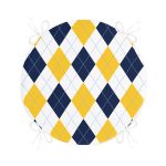 - RealHomes Yuvarlak Fermuarlı Minder - Realhomes  Beyaz Zemin Üzerinde Baklava Desenli Dijital Baskılı Modern Yuvarlak Fermuarlı Sandalye Minderi Realhomes