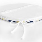 - RealHomes Yuvarlak Fermuarlı Minder - Realhomes  Beyaz Zemin Üzerinde Baklava Desenli Dijital Baskılı Modern Yuvarlak Fermuarlı Sandalye Minderi Realhomes