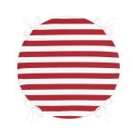 Beyaz Zemin Üzerinde Renkli Çizgili Dijital Baskılı Modern Yuvarlak Fermuarlı Sandalye Minderi Realhomes