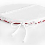 Beyaz Zemin Üzerinde Renkli Çizgili Dijital Baskılı Modern Yuvarlak Fermuarlı Sandalye Minderi Realhomes