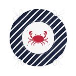 - RealHomes Yuvarlak Fermuarlı Minder - Realhomes  Beyaz Zemin Üzerinde Renkli Yengeç Desenli Dijital Baskılı Modern Yuvarlak Fermuarlı Sandalye Minderi Realhomes