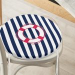 - RealHomes Yuvarlak Fermuarlı Minder - Realhomes Beyaz Zemin Üzerinde Renkli Geometrik Çizimli Dijital Baskılı Modern Yuvarlak Fermuarlı Sandalye Minderi Realhomes