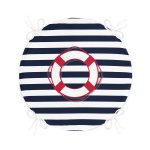 - RealHomes Yuvarlak Fermuarlı Minder - Realhomes Beyaz Zemin Üzerinde Renkli Geometrik Çizimli Dijital Baskılı Modern Yuvarlak Fermuarlı Sandalye Minderi Realhomes