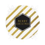 - RealHomes Yuvarlak Fermuarlı Minder - Realhomes Beyaz Zeminde Gold Detaylı Merry Christmas Yazılı Dijital Baskılı Modern Yuvarlak Fermuarlı Sandalye Minderi Realhomes