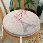 - RealHomes Yuvarlak Fermuarlı Minder - Realhomes  Eyfel Kulesi Resimli Dijital Baskılı Yuvarlak Fermuarlı Sandalye Minderi Realhomes