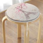 - RealHomes Yuvarlak Fermuarlı Minder - Realhomes  Eyfel Kulesi Resimli Dijital Baskılı Yuvarlak Fermuarlı Sandalye Minderi Realhomes