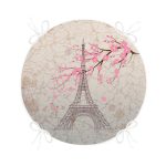 - RealHomes Yuvarlak Fermuarlı Minder - Realhomes  Eyfel Kulesi Resimli Dijital Baskılı Yuvarlak Fermuarlı Sandalye Minderi Realhomes