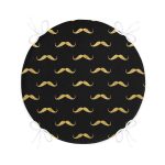 - RealHomes Yuvarlak Fermuarlı Minder - Realhomes Siyah Zemin Üzerinde Gold Detaylı Çizim Dijital Baskılı Modern Yuvarlak Fermuarlı Sandalye Minderi Realhomes