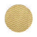 Gold Zemin Üzerinde Beyaz Geometrik Çizimli Dijital Baskılı Modern Yuvarlak Fermuarlı Sandalye Minderi Realhomes