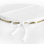 Gold Zemin Üzerinde Siyah Renkli Kar tanesi Desenli Dijital Baskılı Modern Yuvarlak Fermuarlı Sandalye Minderi Realhomes