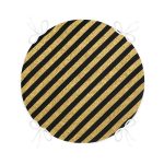 Gold Zemin Üzerinde Siyah Geometrik Desenli Dijital Baskılı Modern Yuvarlak Fermuarlı Sandalye Minderi Realhomes