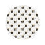 - RealHomes Yuvarlak Fermuarlı Minder - Realhomes  Beyaz Zemin Üzerinde Gold Detaylı Hediye Paketi Desenli Dijital Baskılı Modern Yuvarlak Fermuarlı Sandalye Minderi Realhomes