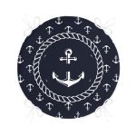 - RealHomes Yuvarlak Fermuarlı Minder - Realhomes Renkli Zemin Üzerinde Modern Çapa Desenli Dijital Baskılı Modern Yuvarlak Fermuarlı Sandalye Minderi Realhomes