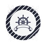 - RealHomes Yuvarlak Fermuarlı Minder - Realhomes  Beyaz Zemin Üzerinde Modern Dümen Desenli Dijital Baskılı Modern Yuvarlak Fermuarlı Sandalye Minderi Realhomes