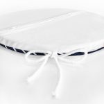 - RealHomes Yuvarlak Fermuarlı Minder - Realhomes  Beyaz Zemin Üzerinde Modern Dümen Desenli Dijital Baskılı Modern Yuvarlak Fermuarlı Sandalye Minderi Realhomes