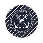 - RealHomes Yuvarlak Fermuarlı Minder - Realhomes Renkli Zemin Üzerinde Çapa Desenli Dijital Baskılı Modern Yuvarlak Fermuarlı Sandalye Minderi Realhomes