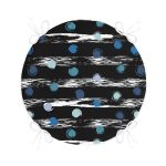 Siyah Zemin Üzerinde Renkli Puantiyeli Dijital Baskılı Modern Yuvarlak Fermuarlı Sandalye Minderi Realhomes