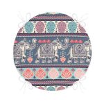 - RealHomes Yuvarlak Fermuarlı Minder - Realhomes Modern Fil Desen Dijital Baskılı Modern Yuvarlak Fermuarlı Sandalye Minderi Realhomes