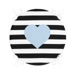 Modern Kalp Desen Dijital Baskılı Yuvarlak Fermuarlı Sandalye Minderi Realhomes