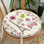 - RealHomes Yuvarlak Fermuarlı Minder - Realhomes  Eyfel Kulesi Desenli Dijital Baskılı Yuvarlak Fermuarlı Sandalye Minderi Realhomes