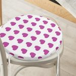 - RealHomes Yuvarlak Fermuarlı Minder - Realhomes Kalp Desen Dijital Baskılı Yuvarlak Fermuarlı Sandalye Minderi Realhomes