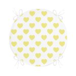 Kalp Desen Dijital Baskılı Yuvarlak Fermuarlı Sandalye Minderi Realhomes