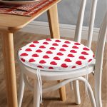 - RealHomes Yuvarlak Fermuarlı Minder - Realhomes  Kalp Desen Dijital Baskılı Yuvarlak Fermuarlı Sandalye Minderi Realhomes