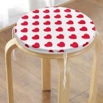 - RealHomes Yuvarlak Fermuarlı Minder - Realhomes  Kalp Desen Dijital Baskılı Yuvarlak Fermuarlı Sandalye Minderi Realhomes