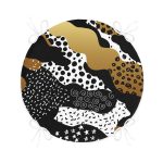 - RealHomes Yuvarlak Fermuarlı Minder - Realhomes Siyah Zemin Üzerinde Gold Detaylı Modern Desenli Dijital Baskılı Modern Yuvarlak Fermuarlı Sandalye Minderi Realhomes