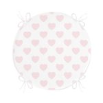 Kalp Desen Dijital Baskılı Yuvarlak Fermuarlı Sandalye Minderi Realhomes