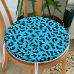 Renkli Zemin Üzerinde Modern Puantiye Desenli Dijital Baskılı Modern Yuvarlak Fermuarlı Sandalye Minderi Realhomes