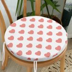 - RealHomes Yuvarlak Fermuarlı Minder - Realhomes  Kalp Desen Dijital Baskılı Yuvarlak Fermuarlı Sandalye Minderi Realhomes