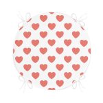 - RealHomes Yuvarlak Fermuarlı Minder - Realhomes  Kalp Desen Dijital Baskılı Yuvarlak Fermuarlı Sandalye Minderi Realhomes