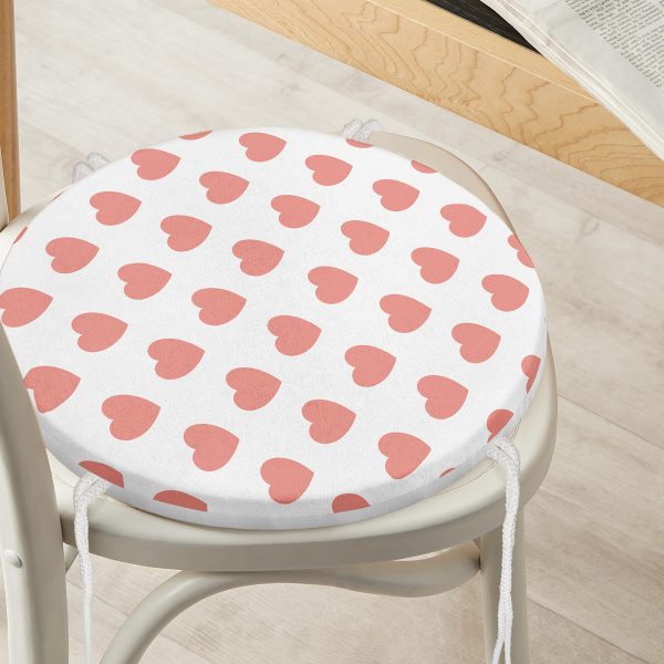 - RealHomes Yuvarlak Fermuarlı Minder - Realhomes  Renkli Zemin Üzerinde Çini Desenli Dijital Baskılı Modern Yuvarlak Fermuarlı Sandalye Minderi Realhomes