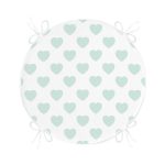 Kalp Desen Dijital Baskılı Yuvarlak Fermuarlı Sandalye Minderi Realhomes