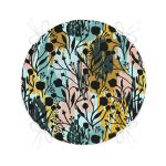 - RealHomes Yuvarlak Fermuarlı Minder - Realhomes  Beyaz Zemin Üzerinde Pastel Renkli Çiçek Desenli Dijital Baskılı Modern Yuvarlak Fermuarlı Sandalye Minderi Realhomes