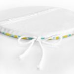 Renkli Zemin Üzerinde Geometrik Zikzak Desenli Dijital Baskılı Modern Yuvarlak Fermuarlı Sandalye Minderi Realhomes