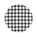 - RealHomes Yuvarlak Fermuarlı Minder - Realhomes Beyaz Zemin Üzerinde Siyah Ekose Desenli Dijital Baskılı Modern Yuvarlak Fermuarlı Sandalye Minderi Realhomes