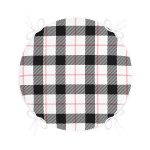 - RealHomes Yuvarlak Fermuarlı Minder - Realhomes  Beyaz Zemin Üzerinde Siyah Ekose Desenli Dijital Baskılı Modern Yuvarlak Fermuarlı Sandalye Minderi Realhomes