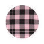 - RealHomes Yuvarlak Fermuarlı Minder - Realhomes Renkli Pastel Zemin Üzerinde Siyah Ekose Desenli Dijital Baskılı Modern Yuvarlak Fermuarlı Sandalye Minderi Realhomes