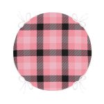 - RealHomes Yuvarlak Fermuarlı Minder - Realhomes  Renkli Pastel Zemin Üzerinde Siyah Ekose Desenli Dijital Baskılı Modern Yuvarlak Fermuarlı Sandalye Minderi Realhomes