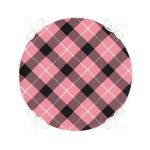 - RealHomes Yuvarlak Fermuarlı Minder - Realhomes  Renkli Pastel Zemin Üzerinde Siyah Ekose Desenli Dijital Baskılı Modern Yuvarlak Fermuarlı Sandalye Minderi Realhomes