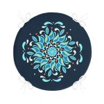 - RealHomes Yuvarlak Fermuarlı Minder - Realhomes  Renkli Zemin Üzerinde Çini Desenli Dijital Baskılı Modern Yuvarlak Fermuarlı Sandalye Minderi Realhomes