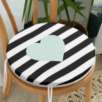 - RealHomes Yuvarlak Fermuarlı Minder - Realhomes Kalp Desen Dijital Baskılı Yuvarlak Fermuarlı Sandalye Minderi Realhomes